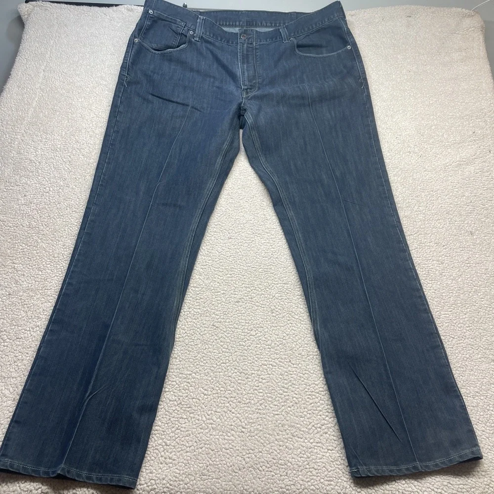 Levi Strauss Jeans Men 40x32 Blue Denim Flap Pocket Straight Leg Creased Pockets